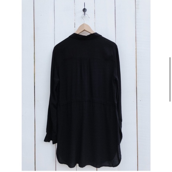 Anthropologie HD in Paris Carmina Tie Waist Tunic Top in Black Size Medium - Picture 8 of 9